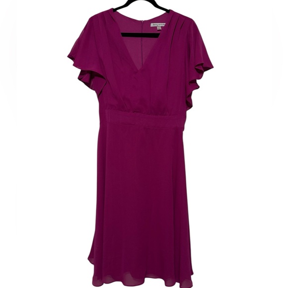 Danny and‎ Nicole NWT Pink Purple Modest Midi Dress Plus Size 14 Wedding Easter - Picture 1 of 5